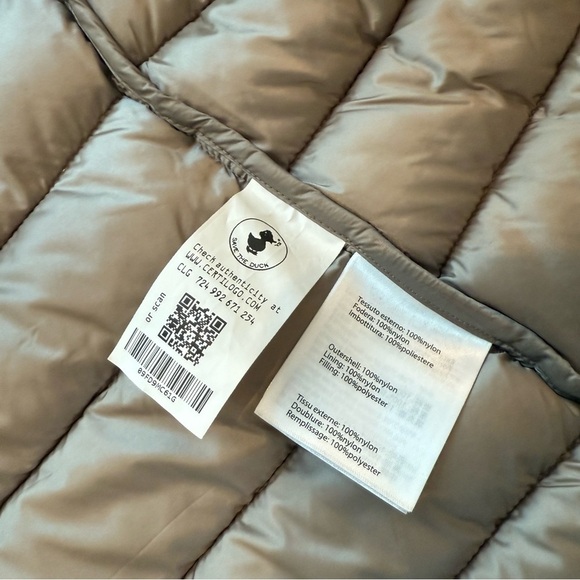 SAVE THE DUCK Alexis Shore Beige Hooded Puffer Jacket Sz 2/M 100% animal free - Picture 9 of 12